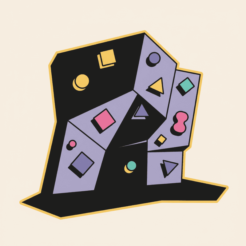 Illustration of a climbing wall with colorful holds